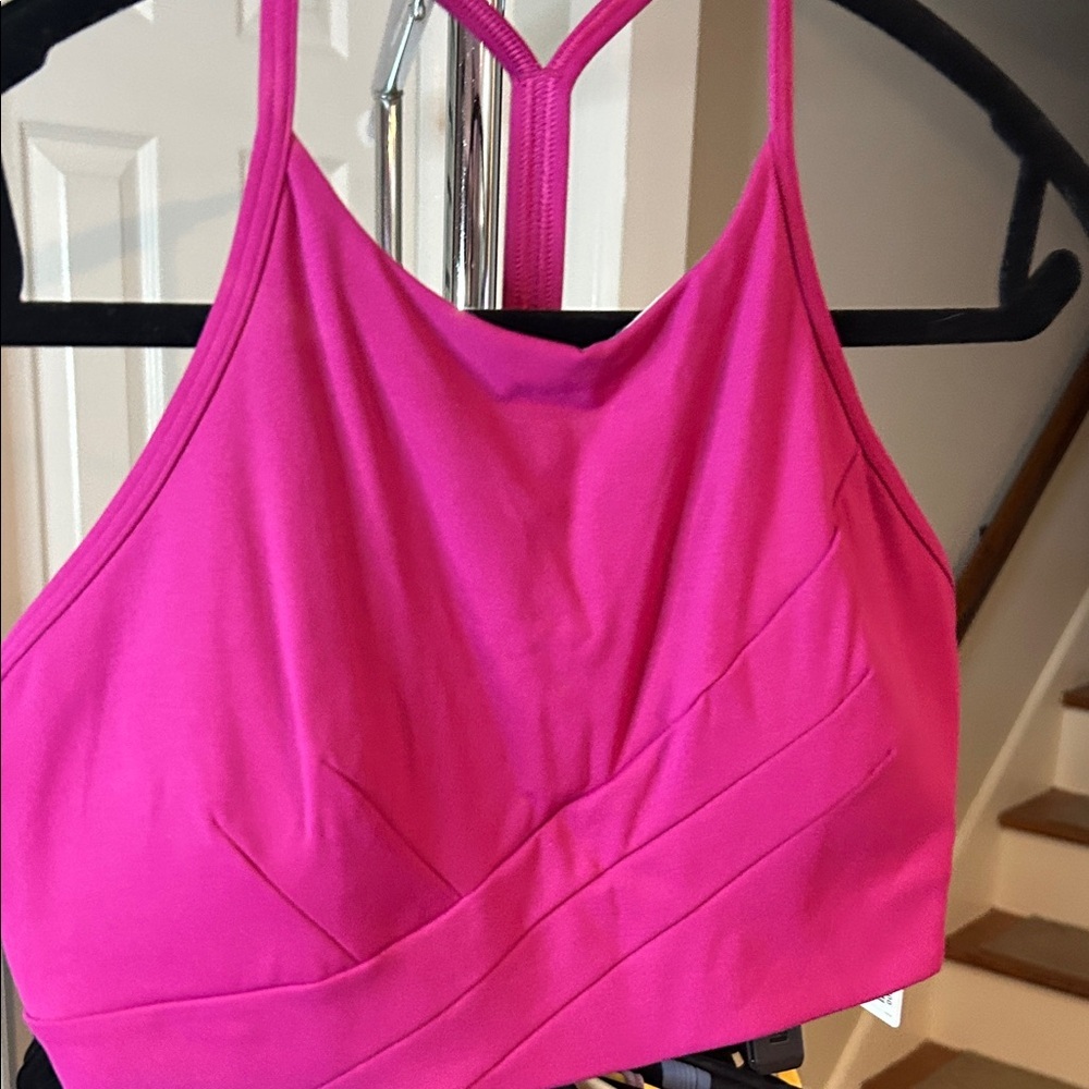 Lululemon NWT flow Y wrap, front high neck sports bra, size 10.